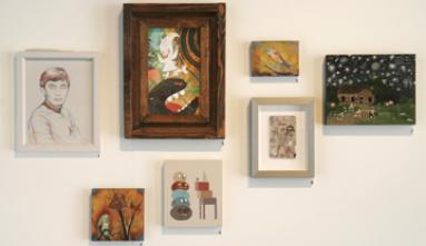 various framed paintings from salon artists show giant robot show